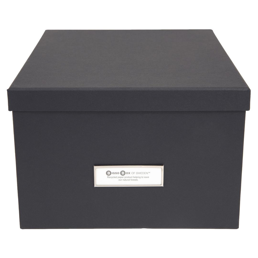 BIGSO BOX Förvaringsbox med lock kartong grå | Kontorsmaterial - Arkivering och kontorsförvaring - Förvaringslådor | Kontorsexperten