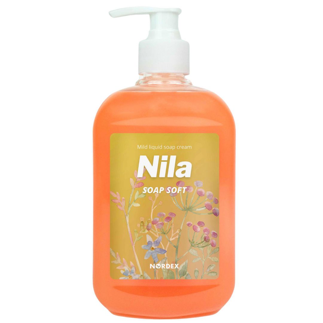 NILA Flytande handtvål, mild, persika, orange, 500ml | Städ och hygien - Tvål och hygien - Tvål - Flytande | Kontorsexperten
