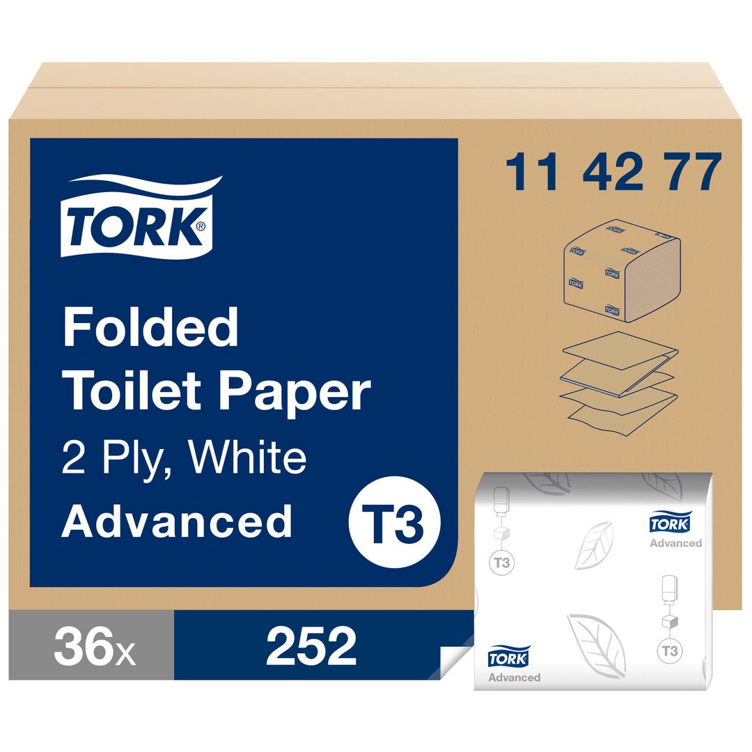 TORK Toalettpapper Advanced T3 Vikt 2-lagers vit 252/fp | Städ och hygien - Toalettpapper och torkpapper - Pappershanddukar | Kontorsexperten