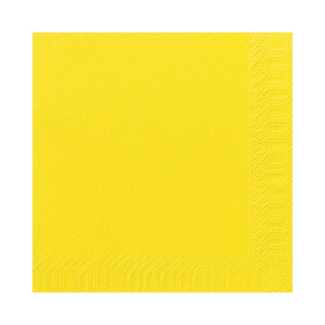 DUNI Servett 3-lagers, enfärgad, ¼-vikt, 40 cm, gul 125/fp | Kök och servering - Servetter och dukar - Servett - 3-lagers | Kontorsexperten