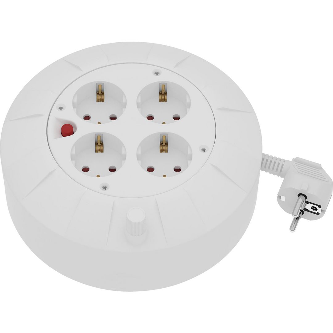 GELIA Strömfördelningsenhet, 4 utgångskontakter, vit | Kontorsmöbler och inredning - Elartiklar - Elkabel | Kontorsexperten