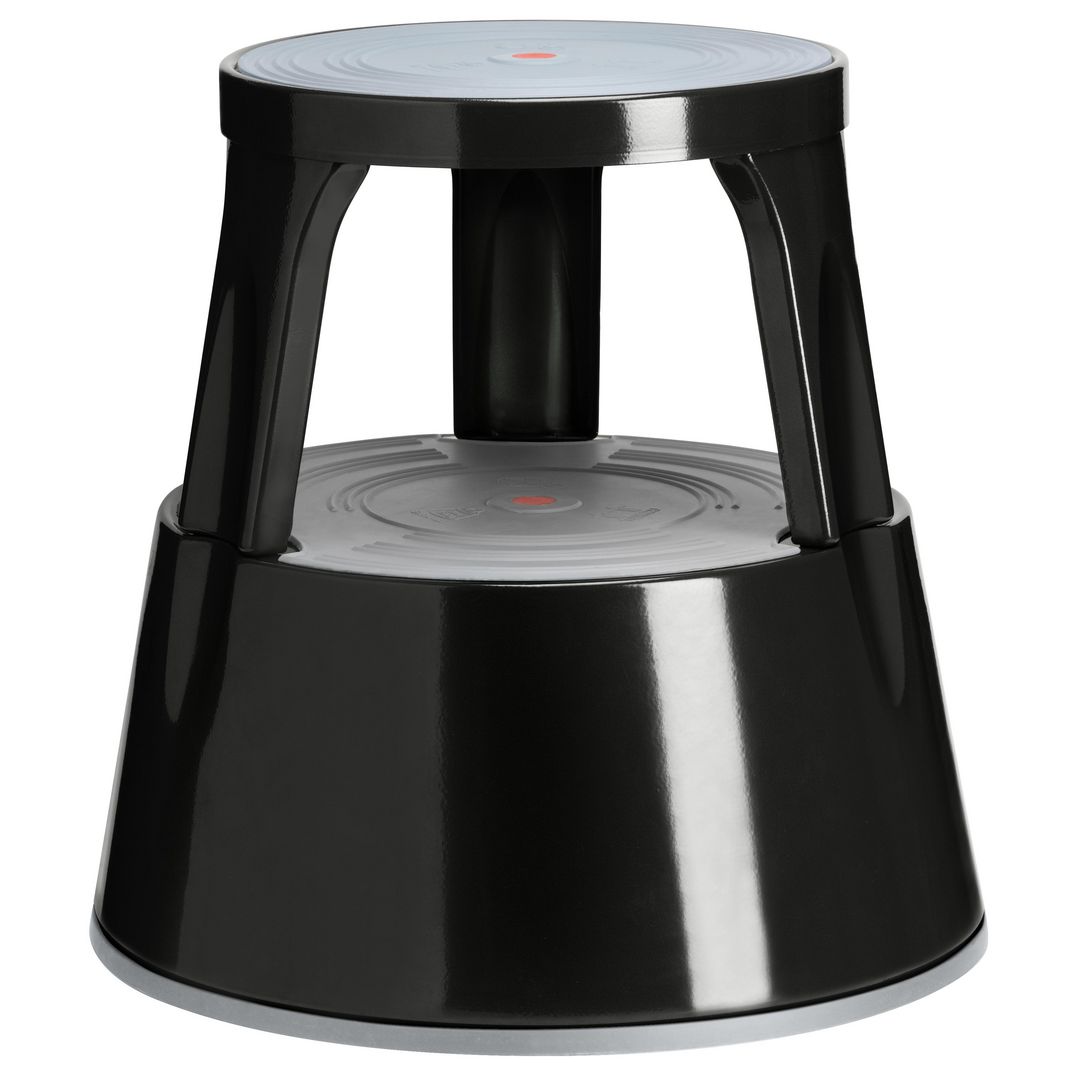 TWINCO Kontorspall, tvåstegspall, plast, 3 hjul, 410 mm, svart | Skyddsutrustning - Verktyg och underhållsprodukter - Stegpallar | Kontorsexperten