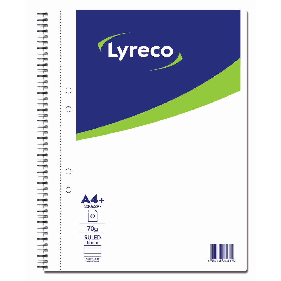 LYRECO Kollegieblock 80bl 70g A4 linj | Kontorsmaterial - Block och anteckningsböcker - Kollegieblock | Kontorsexperten