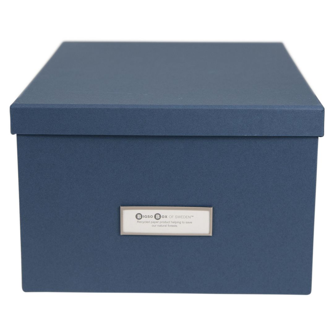 BIGSO BOX Förvaringsbox med lock kartong blå | Kontorsmaterial - Arkivering och kontorsförvaring - Förvaringslådor | Kontorsexperten