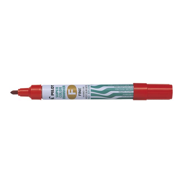 PILOT Märkpenna Super Color Marker permanent, fine, röd | Kontorsmaterial - Pennor - Märkpennor - Rund spets | Kontorsexperten
