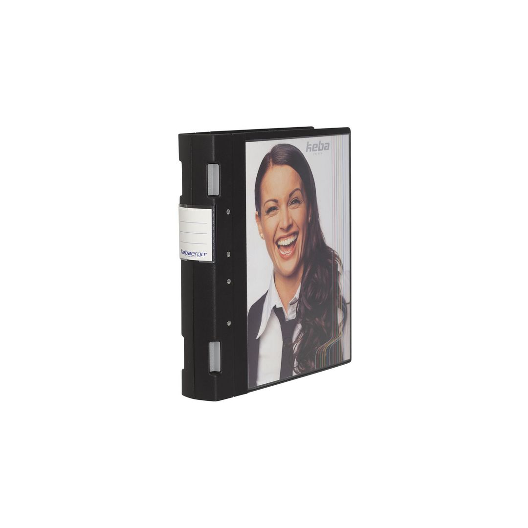 KEBA Gaffelpärm ergo A4+ folieficka svart | Kontorsmaterial - Pärmar och register - Gaffelpärmar i plast | Kontorsexperten