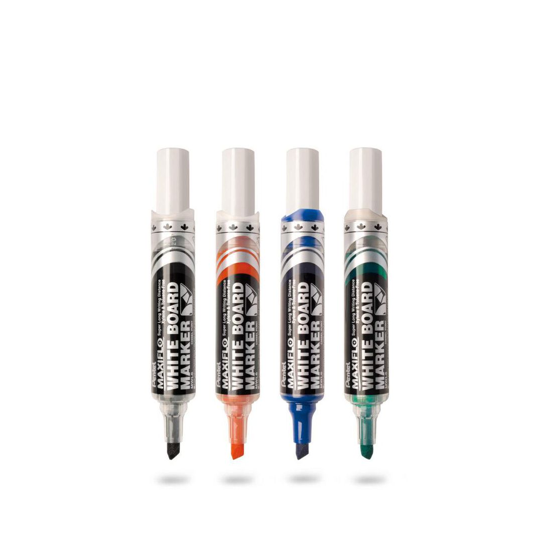 PENTEL Whiteboardpenna Maxiflo sned 4/fp | Kontorsmaterial - Pennor - Whiteboardpennor - Skuren spets | Kontorsexperten