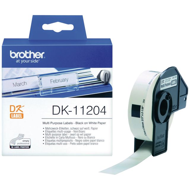 BROTHER Etikett DK11204 17x54mm 400/fp | Kontorsmaskiner - Etikettskrivare och etiketter - Etiketter - Brother | Kontorsexperten