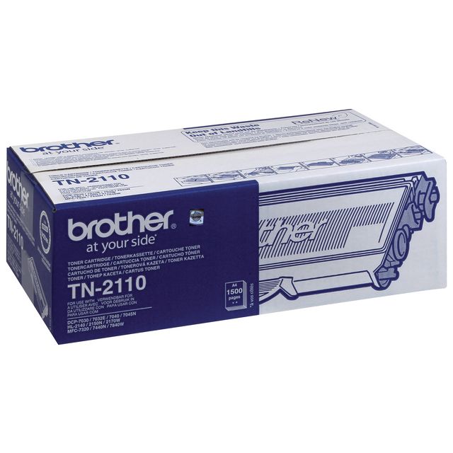 Brother Toner TN-2110, svart, singelförpackning | Toner och bläck - Tonerkassetter - Toner Brother | Kontorsexperten