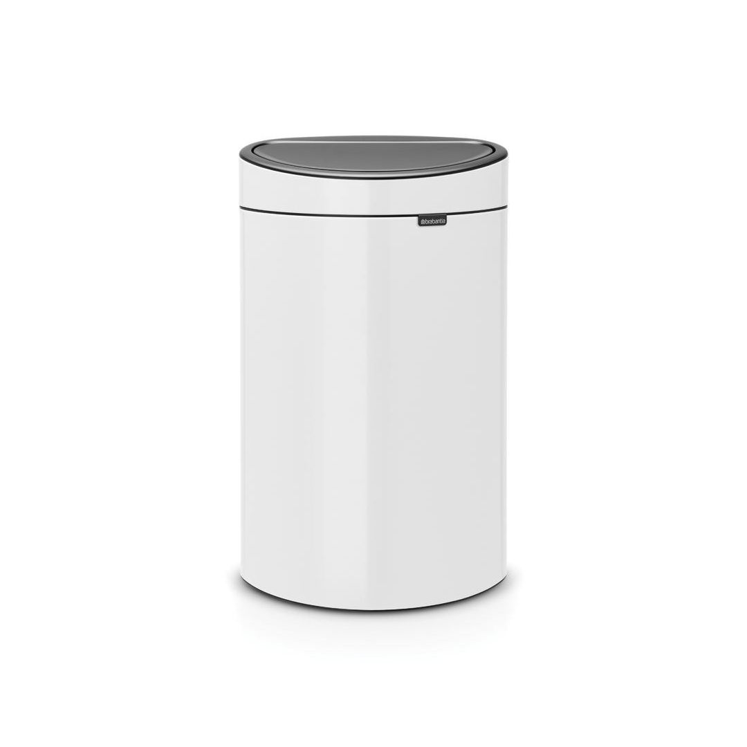 BRABANTIA Papperskorg Touch Bin New 40L Vit | Städ och hygien - Avfallshantering och källsortering - Papperskorgar | Kontorsexperten