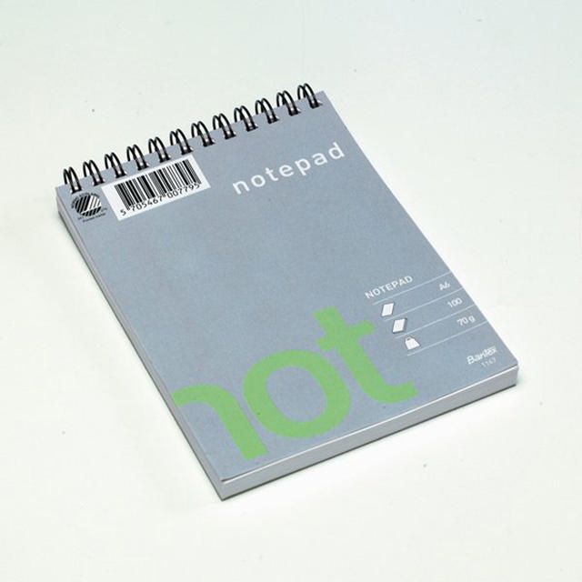 BANTEX Spiralblock A6 100 blad olinjerat | Kontorsmaterial - Block och anteckningsböcker - Spiralblock | Kontorsexperten