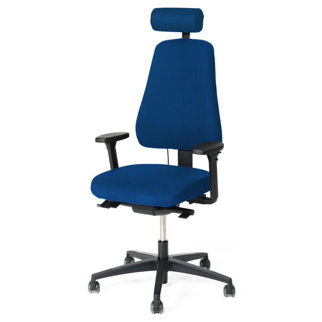 LANAB DESIGN Kontorsstol LD6340 med svankstöd, sitthöjd 42-54 cm Blå | Kontorsmöbler och inredning - Stolar och sittmöbler - Kontorsstolar | Kontorsexperten