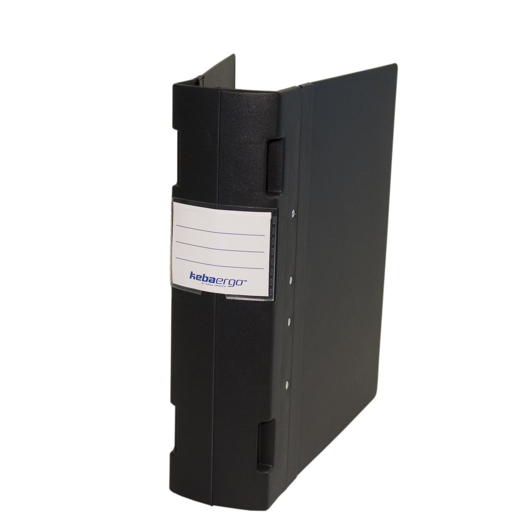 KEBA Gaffelpärm ergo A4 80mm Svart/Svart | Kontorsmaterial - Pärmar och register - Gaffelpärmar i plast | Kontorsexperten