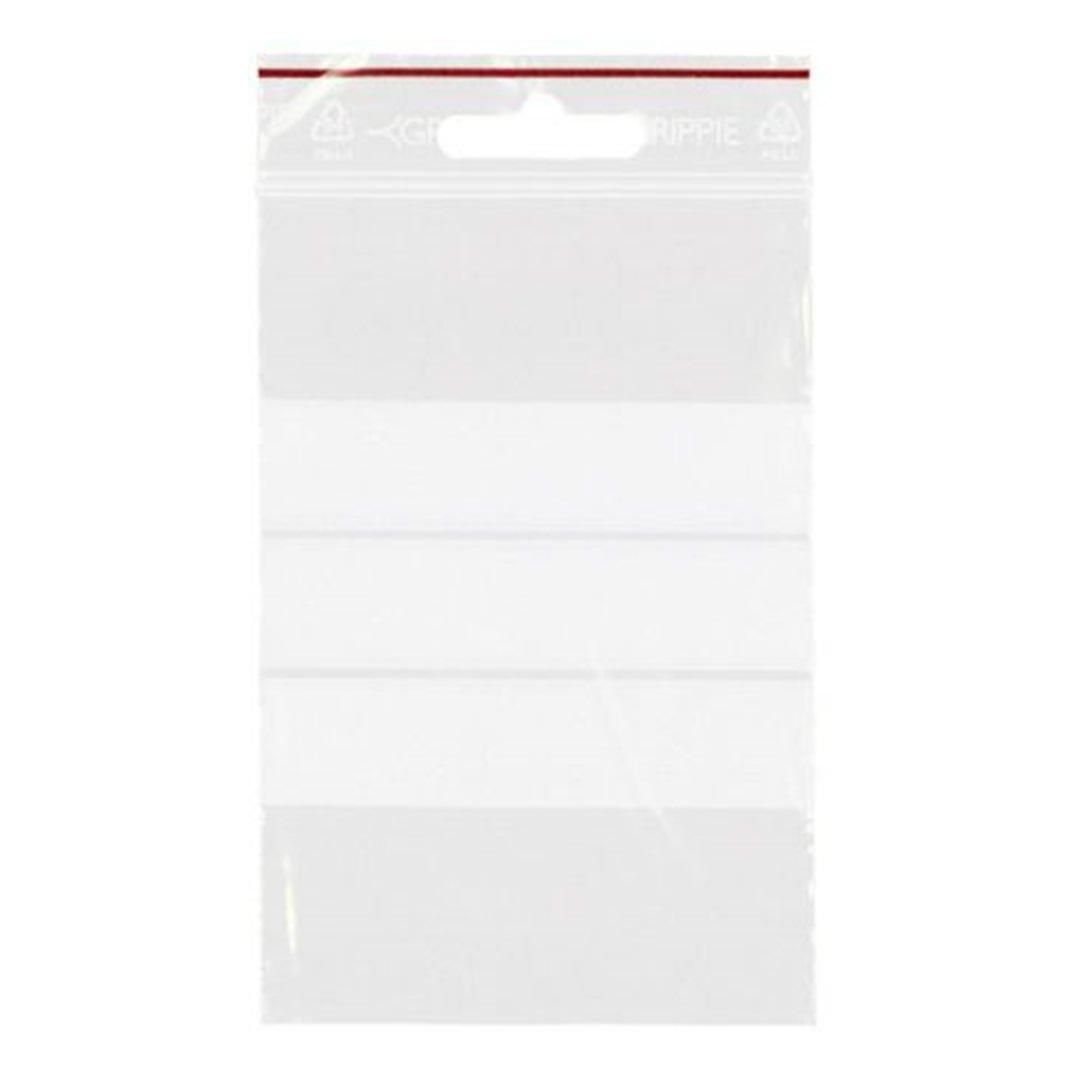 GRIPPIE Blixtlåspåse med skrivfält 80x120mm 1000/fp | Emballage och lagerutrustning - Bärkassar och Påsar - Blixtlåspåsar | Kontorsexperten