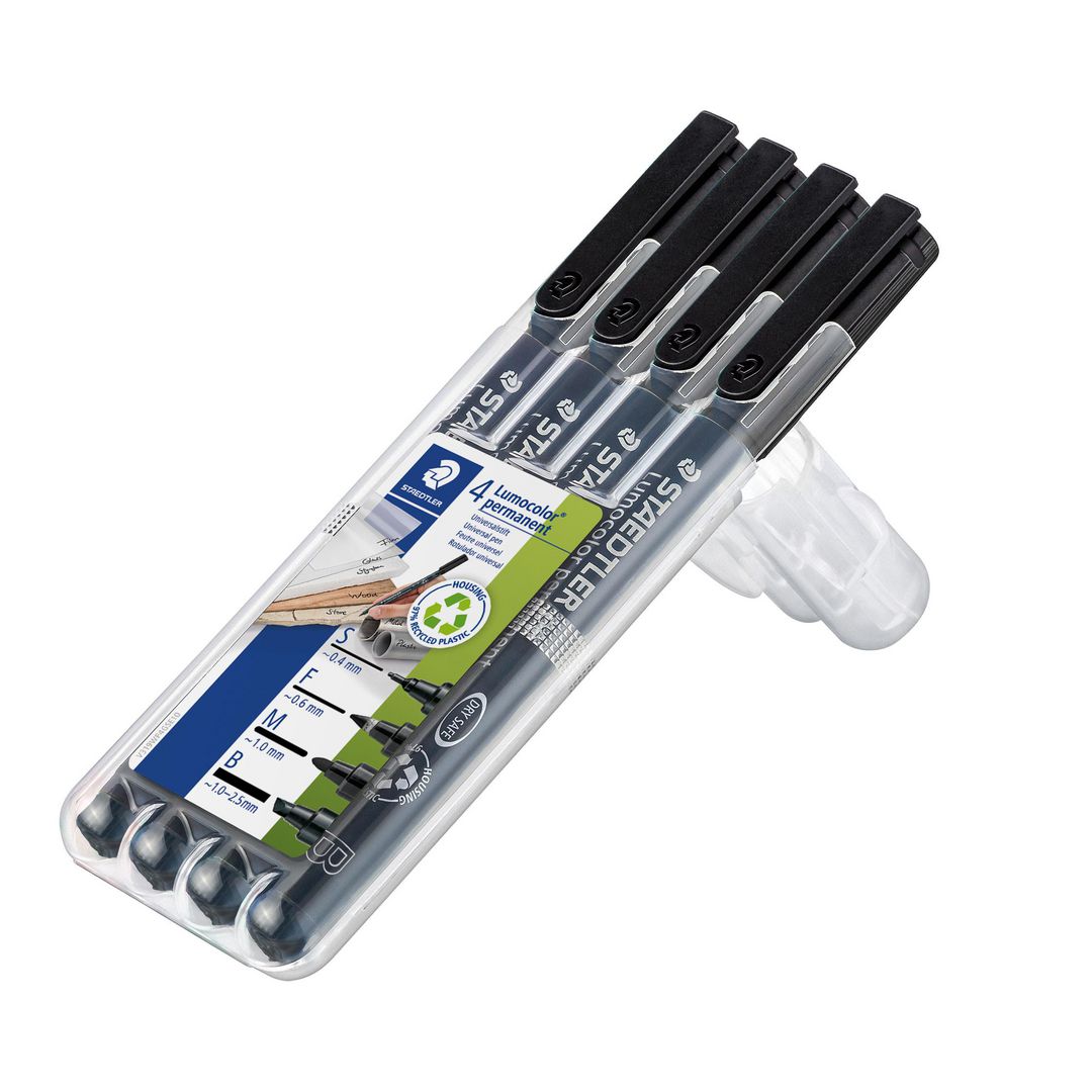 STAEDTLER Universalpenna svart 4/fp | Kontorsmaterial - Pennor - Overheadpennor | Kontorsexperten
