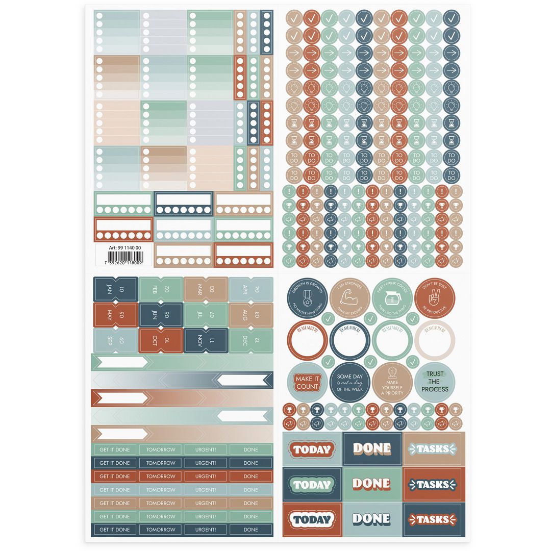 BURDE Stickersark Be more productive | Almanackor och kalendrar - Temakalendrar - Kreativitet | Kontorsexperten