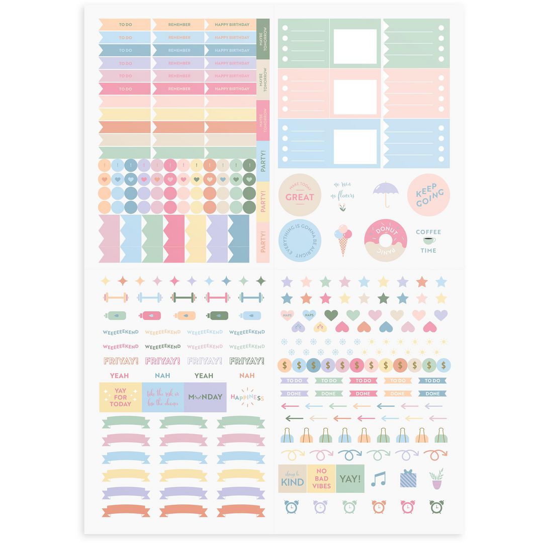 BURDE Stickersark Pretty Pastels | Almanackor och kalendrar - Temakalendrar - Kreativitet | Kontorsexperten