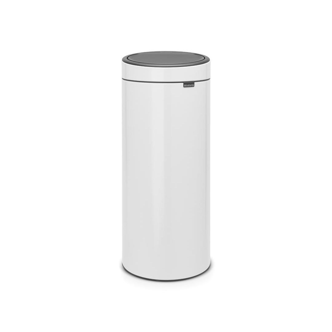 BRABANTIA Papperskorg Touch Bin New 30L Vit | Städ och hygien - Avfallshantering och källsortering - Papperskorgar | Kontorsexperten