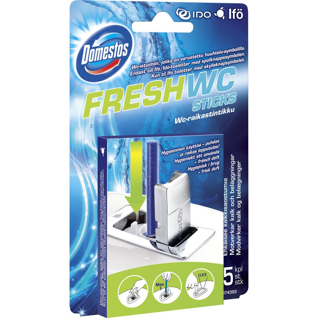DOMESTOS WC Sticks Ocean Fresh 14/krt | Städ och hygien - Luktförbättrare - Doftblock och plattor | Kontorsexperten