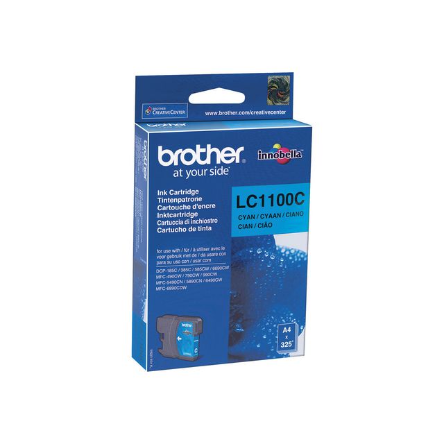 Brother Bläckpatron LC1100 C, LC-1100C, Innobella™-bläck, cyan, singelförpackning | Toner och bläck - Bläckpatroner - Bläckpatroner Brother | Kontorsexperten