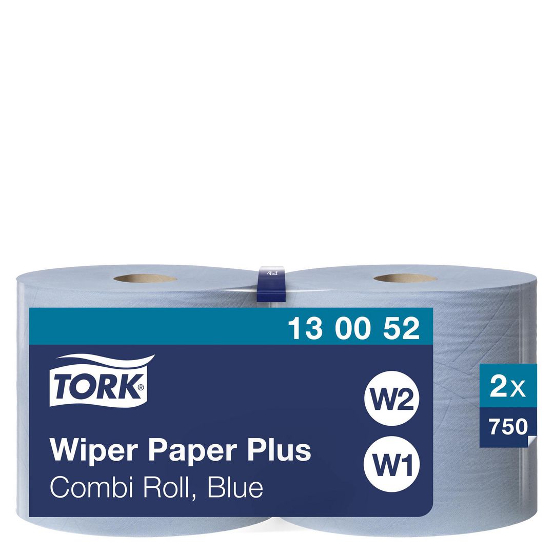 TORK Industritork Plus Combi W1/2 blå 2/fp | Städ och hygien - Toalettpapper och torkpapper - Industritork | Kontorsexperten