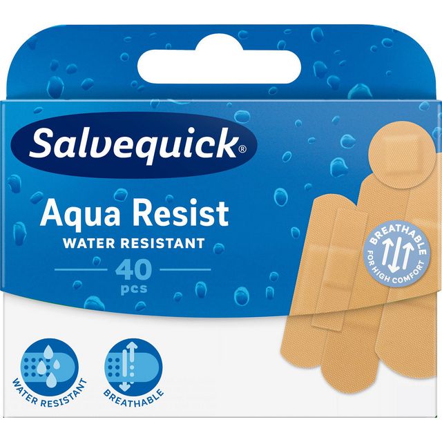 SALVEQUICK Plåster Aqua Resist Mix 40/fp | Skyddsutrustning - Första Hjälpen - Plåster | Kontorsexperten