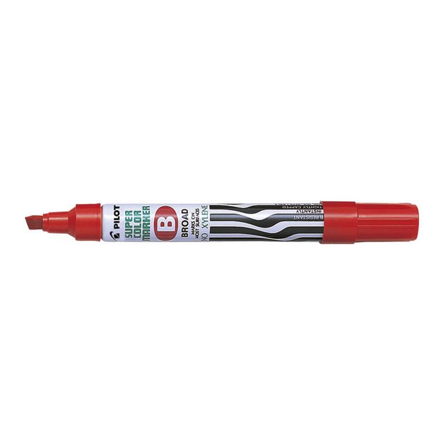 PILOT Märkpenna Super Color Marker permanent, broad, snedskuren spets, röd | Kontorsmaterial - Pennor - Märkpennor - Skuren spets | Kontorsexperten