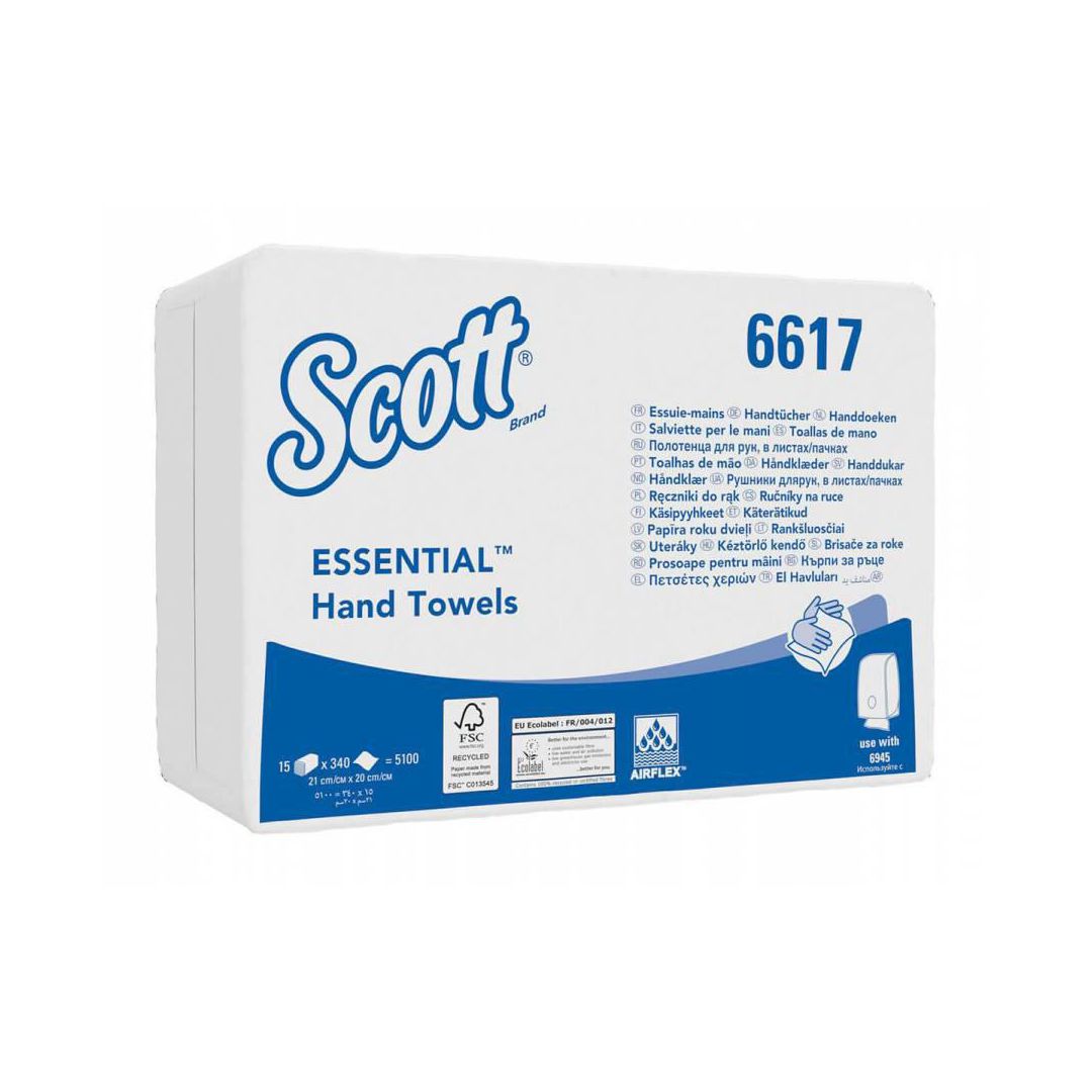 SCOTT Pappershandduk Essential vit 5100/fp | Städ och hygien - Toalettpapper och torkpapper - Pappershanddukar | Kontorsexperten