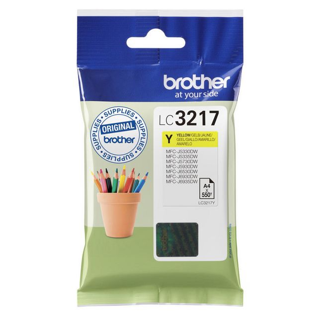 BROTHER Bläckpatron LC3217Y Gul | Toner och bläck - Bläckpatroner - Bläckpatroner Brother | Kontorsexperten