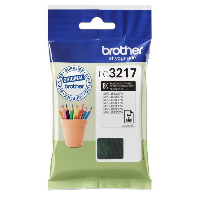 BROTHER Bläckpatron LC3217BK Svart | Toner och bläck - Bläckpatroner - Bläckpatroner Brother | Kontorsexperten