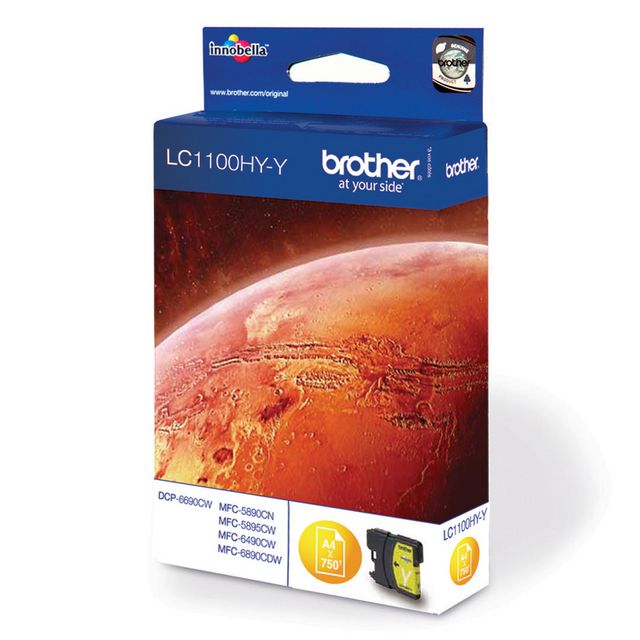 Brother Bläckpatron LC1100HY Y, LC-1100HYY, Innobella™-bläck, gul, singelförpackning, hög kapacitet | Toner och bläck - Bläckpatroner - Bläckpatroner Brother | Kontorsexperten