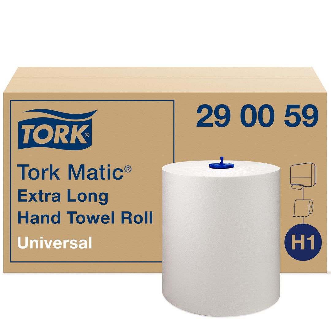 TORK Pappershandduk Matic Extra Long H1 1-lagers vit | Städ och hygien - Toalettpapper och torkpapper - Pappershanddukar | Kontorsexperten