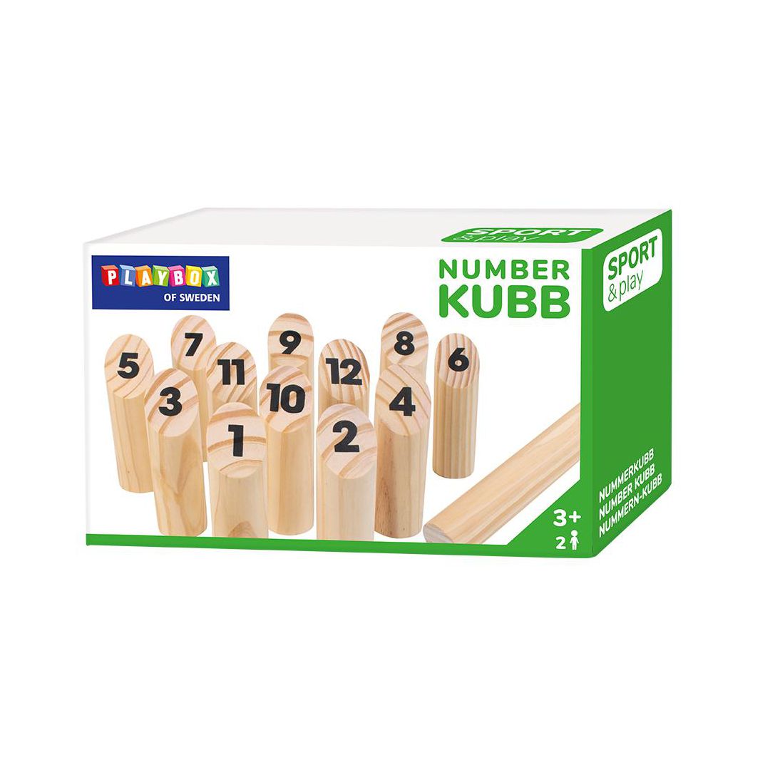 PLAYBOX Spel Nummerkubb | Skola och förskola - Lekmaterial - Sällskapsspel | Kontorsexperten
