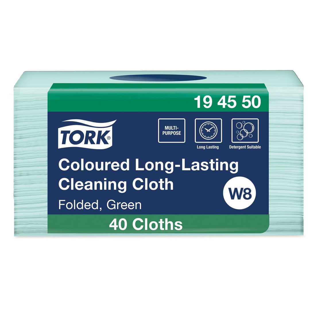 TORK Rengöringsduk Premium W8 grön 40/fp | Städ och hygien - Städdukar och diskdukar - Städdukar - Alltork | Kontorsexperten