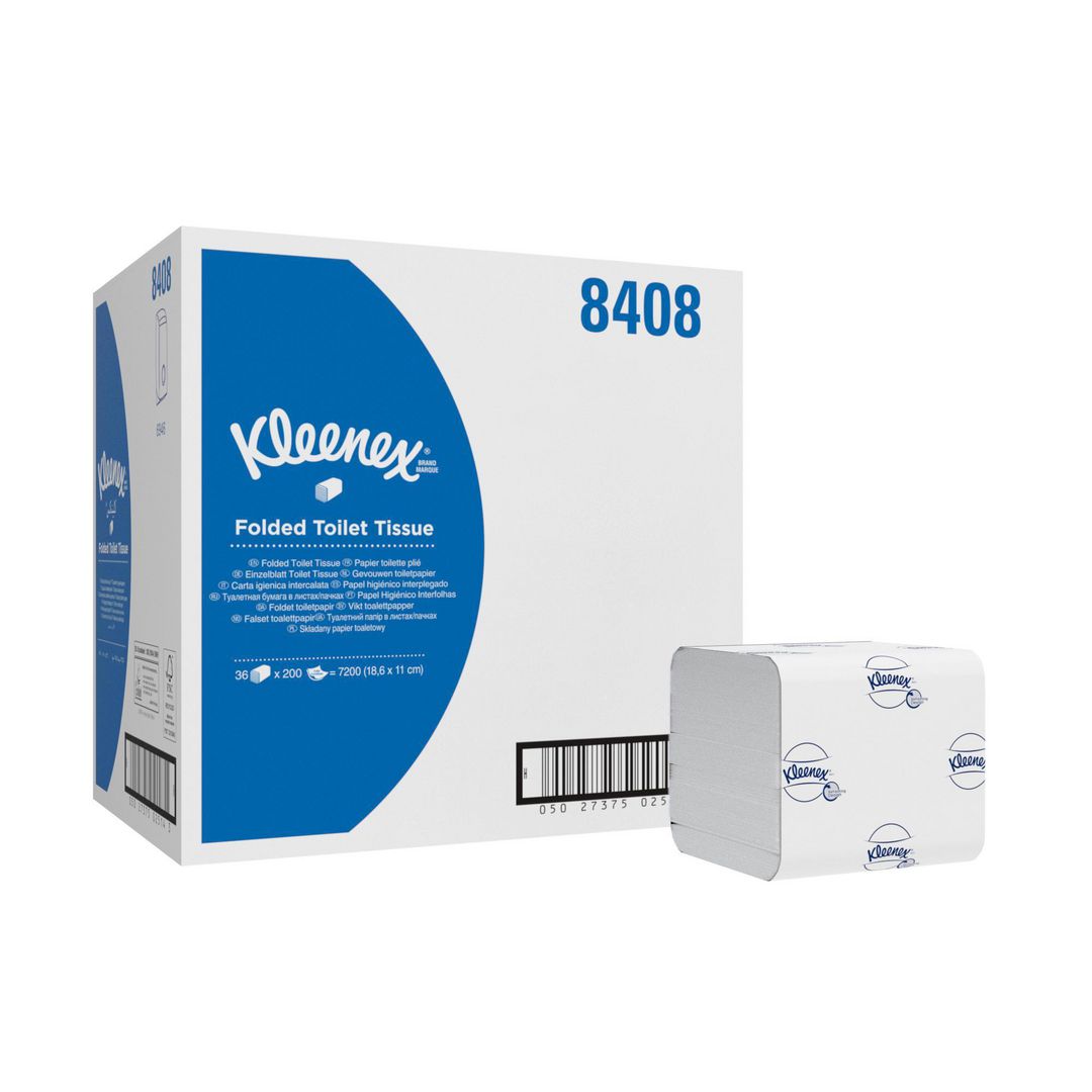 KLEENEX Ultravikt toalettpapper, 2-lagers, 200ark, 125 mm, vit 7200/fp | Städ och hygien - Toalettpapper och torkpapper - System - Kimberly Clark | Kontorsexperten