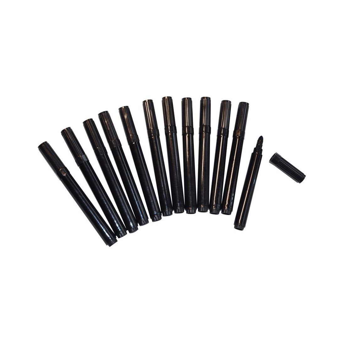 PLAYBOX Fiberpenna broad svarta 12/fp | Skola och förskola - Pennor och tillbehör - Fiberpennor - Standard | Kontorsexperten