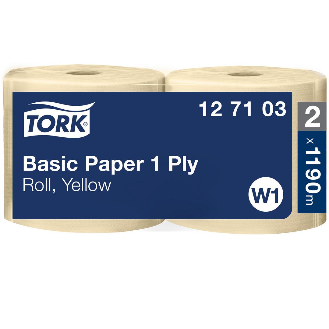 TORK Industritorkrulle Universal W1 1-lags gul 2/fp | Städ och hygien - Toalettpapper och torkpapper - Industritork | Kontorsexperten