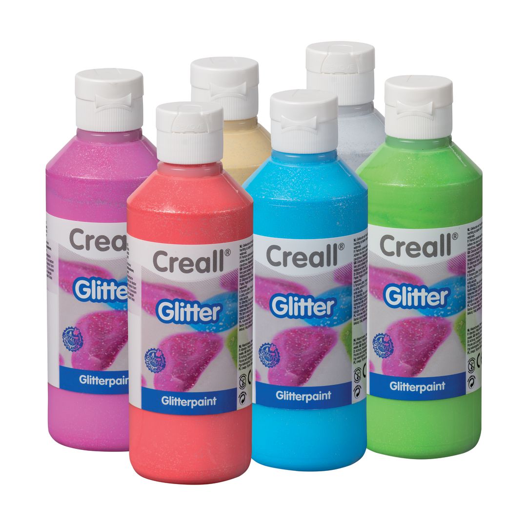 CREALL Glitterfärg Creall 6x250ml | Skola och förskola - Målarfärg och tillbehör - Specialfärg | Kontorsexperten
