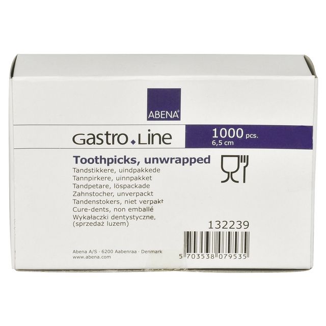 ABENA Tandpetare rund lösförpackade 1000/fp | Kök och servering - Engångsartiklar - Sugrör och Tandpetare | Kontorsexperten