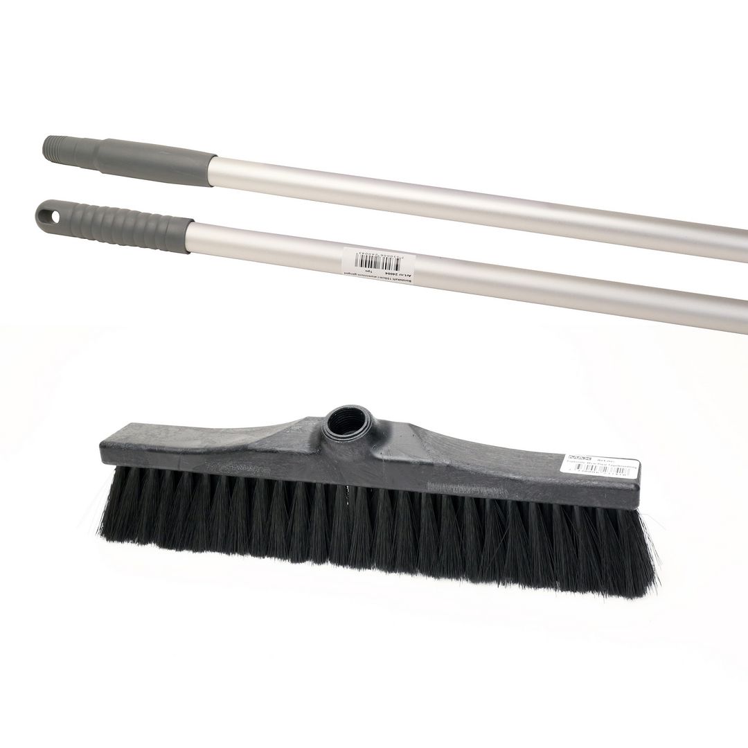 HYGIENTEKNIK Sopborste med skaft 150cm grå | Städ och hygien - Borstar och levanger - Sopborstar | Kontorsexperten