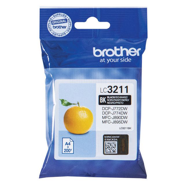 BROTHER Bläckpatron LC3211BK Svart | Toner och bläck - Bläckpatroner - Bläckpatroner Brother | Kontorsexperten