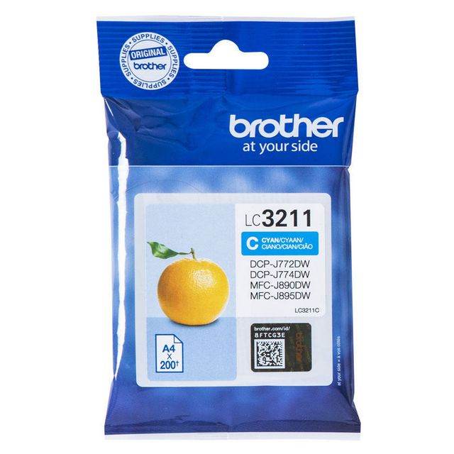 BROTHER Bläckpatron LC3211 Cyan | Toner och bläck - Bläckpatroner - Bläckpatroner Brother | Kontorsexperten
