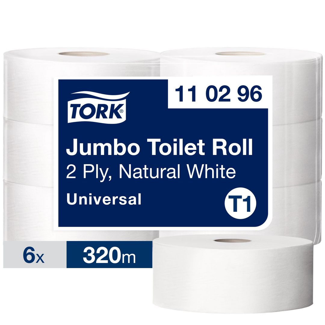 TORK Toalettpapper Universal T1 Jumbo 2-lags 6/fp | Städ och hygien - Toalettpapper och torkpapper - Toalettpapper - rulle | Kontorsexperten