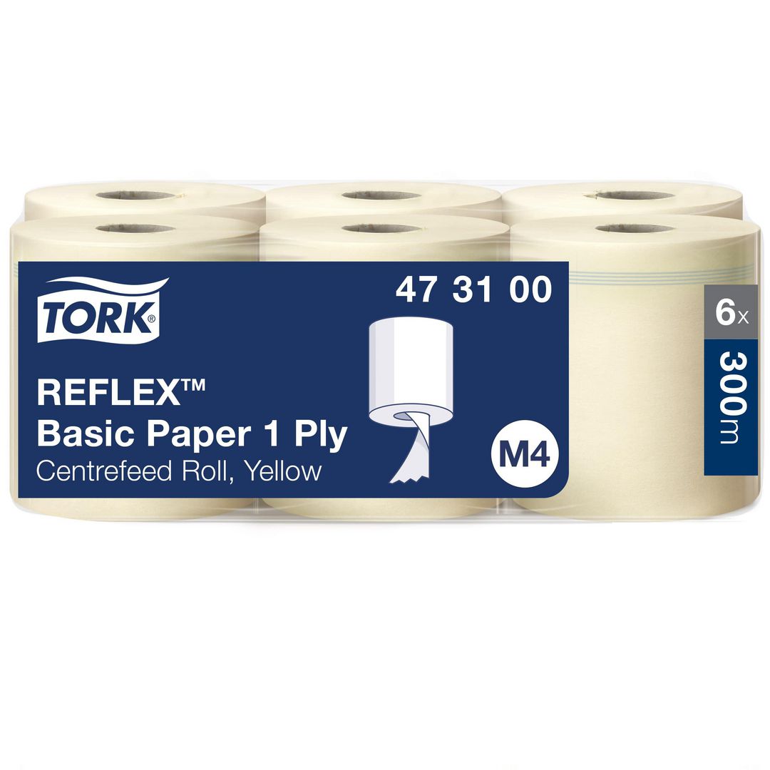 TORK Torkrulle Reflex Basic M4 gul 6/fp | Städ och hygien - Toalettpapper och torkpapper - Torkrullar | Kontorsexperten