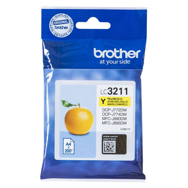 BROTHER Bläckpatron LC3211 Gul | Toner och bläck - Bläckpatroner - Bläckpatroner Brother | Kontorsexperten