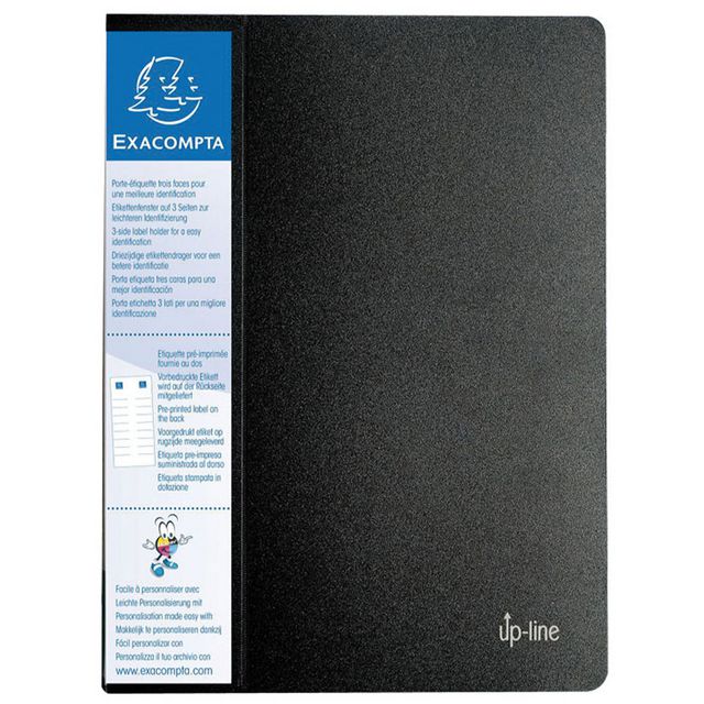 EXACOMPTA Demobok, Up-line A4, 40 fickor, 3-sidig etiketthållare, polypropylen, svart | Kontorsmaterial - Pärmar och register - Demopärmar och demoböcker | Kontorsexperten