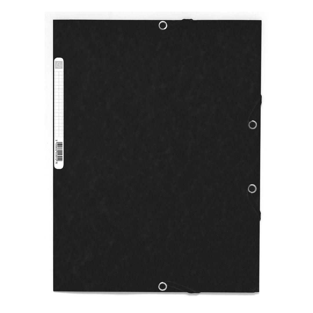 EXACOMPTA Gummibandsmapp 3-kl ECO svart | Kontorsmaterial - Mappar och plastfickor - Gummibandsmappar 3-klaff - Kartong | Kontorsexperten