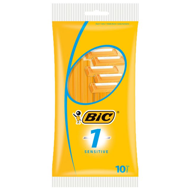 BIC Rakhyvel Sensitive 1-blad 10/fp | Sjukvård och omsorg - Hygien - Rakprodukter | Kontorsexperten