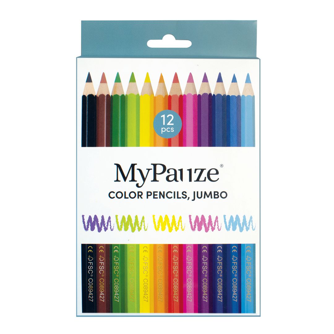MYPAUZE Färgpenna Jumbo 12 färger | Skola och förskola - Pennor och tillbehör - Färgpennor - Jumbo | Kontorsexperten