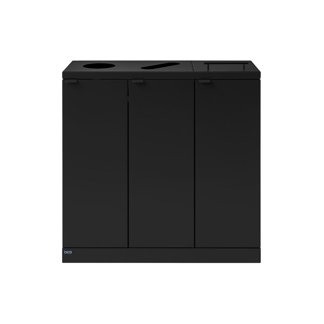 bica Avfallshantering 3x65L svart | Städ och hygien - Avfallshantering och källsortering - Sortering och återvinning | Kontorsexperten